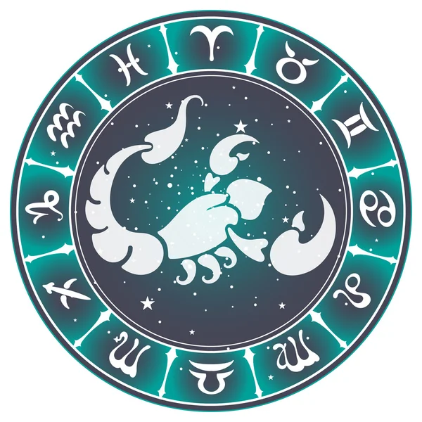 Signe du zodiaque Scorpion, illustration vectorielle — Image vectorielle