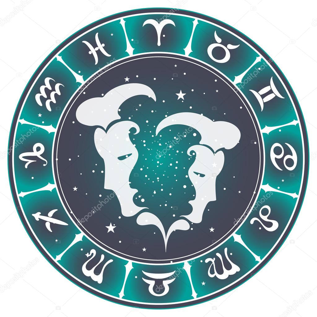 Gemini zodiac sign , vector illustration