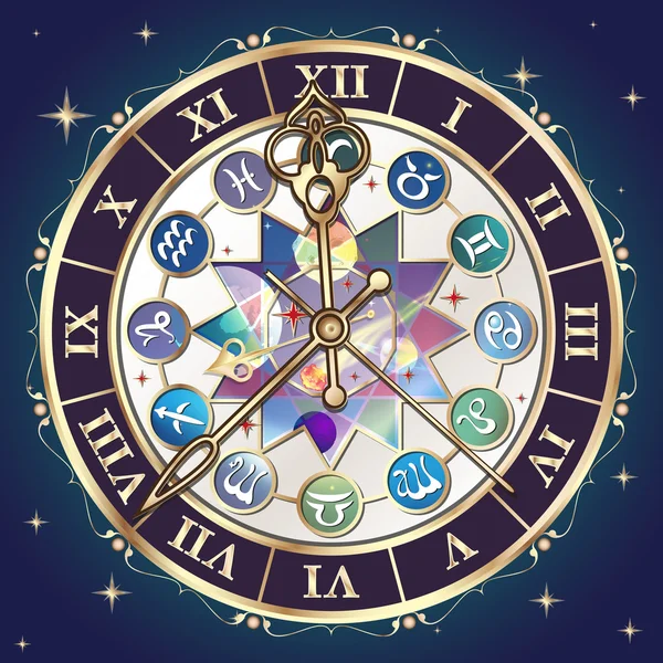 Astrologické hodiny — Stockový vektor