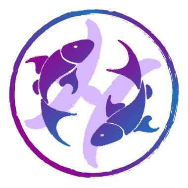 burç balık, suluboya