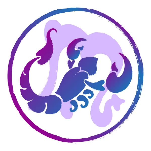 Signo del zodiaco Escorpio, acuarela — Vector de stock