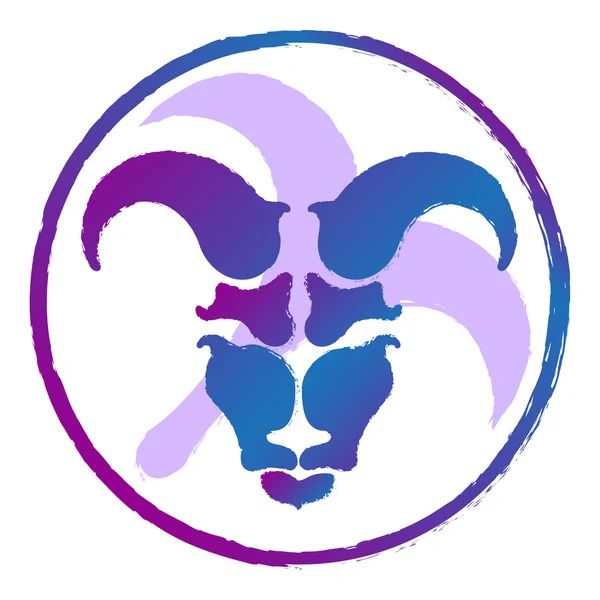 Signo del zodiaco Aries, acuarela — Vector de stock