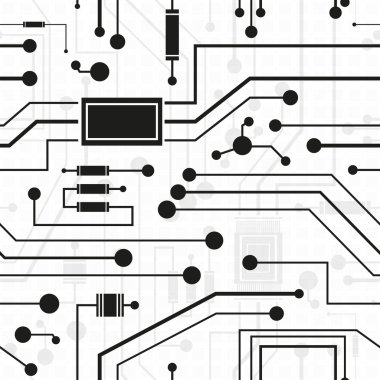 Electronic circuit, seamless background clipart