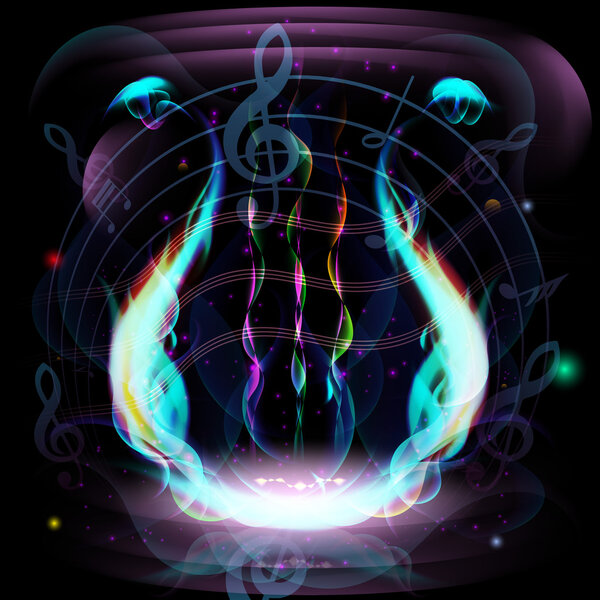 abstract background, musical instruments