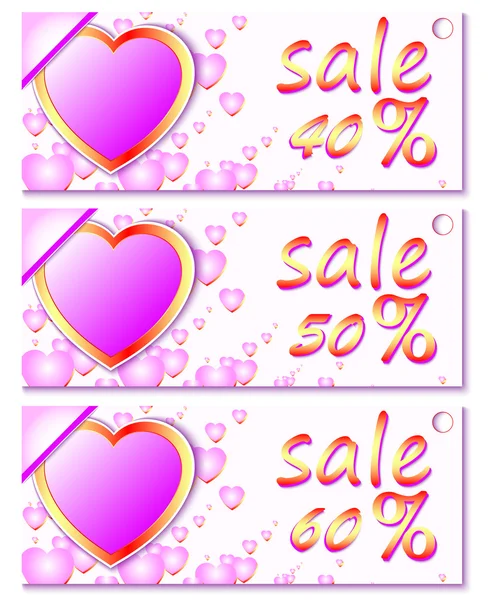 Banners with hearts — Stock Vector