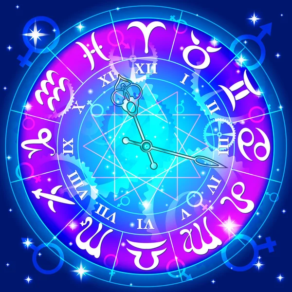 Astrologiska klocka — Stock vektor