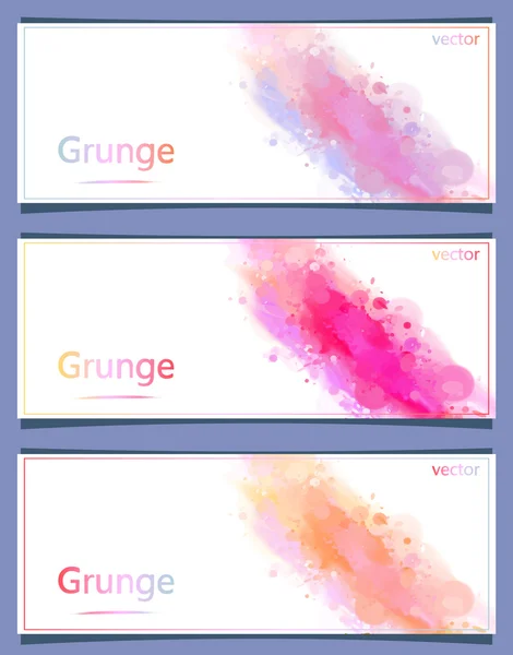 Set of banners, watercolor — Stock Vector