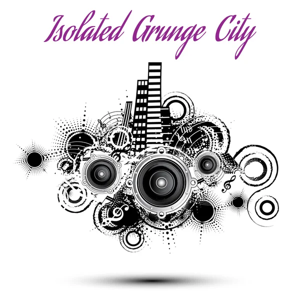 Grunge city background music — Stock Vector