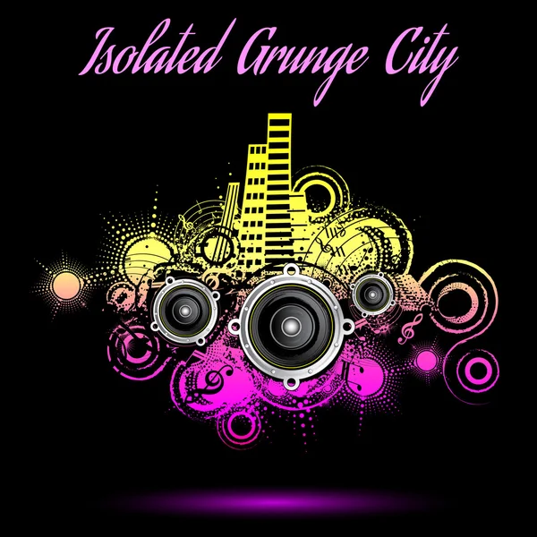 Grunge city background music — Stock Vector