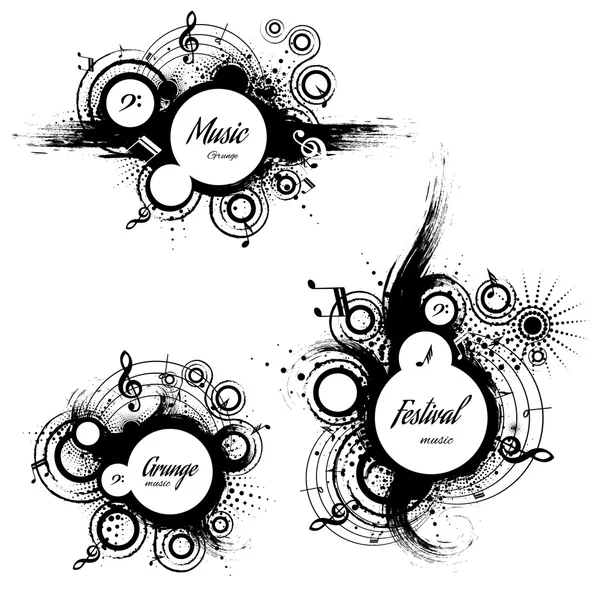 Conjunto de música las manchas grunge — Vector de stock