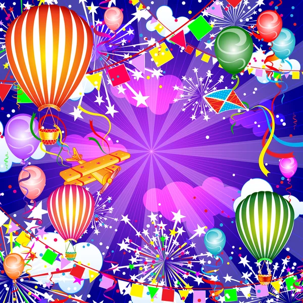 Slavnostní zázemí s balónky — Stockový vektor