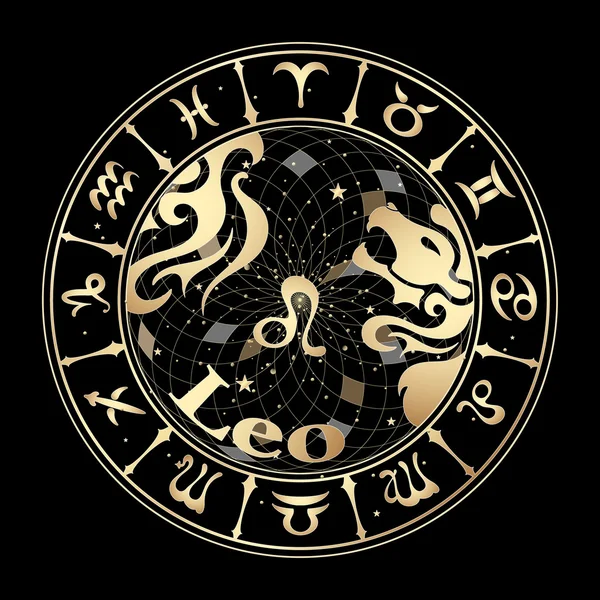 Segno d'oro dello zodiaco — Vettoriale Stock