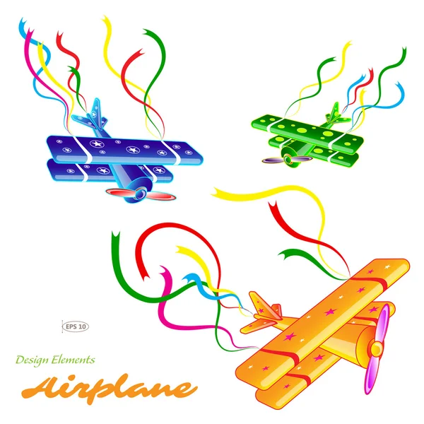 Colorful planes set — Stock Vector