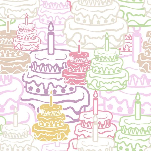 Cake seamless background — Stock Vector