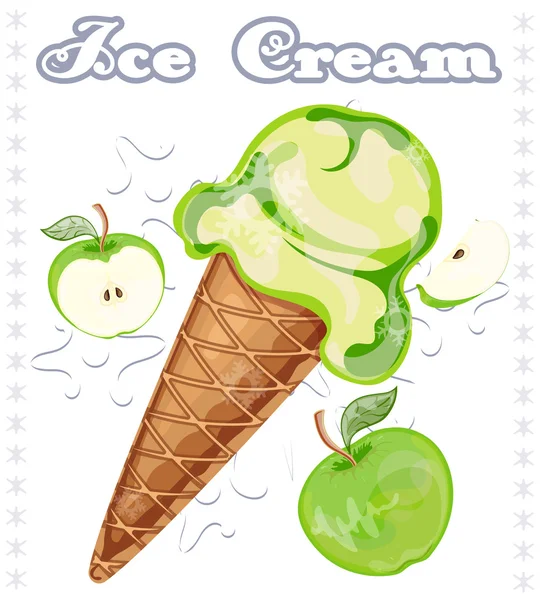 苹果冰淇淋 — 图库矢量图片