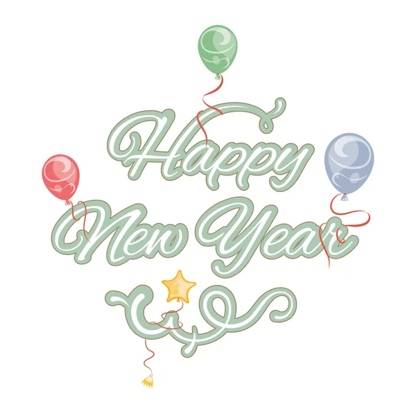 Happy new year isolated text — Stock Vector