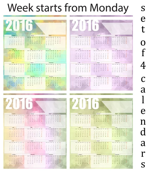 Kalender 2016 — Stockvektor