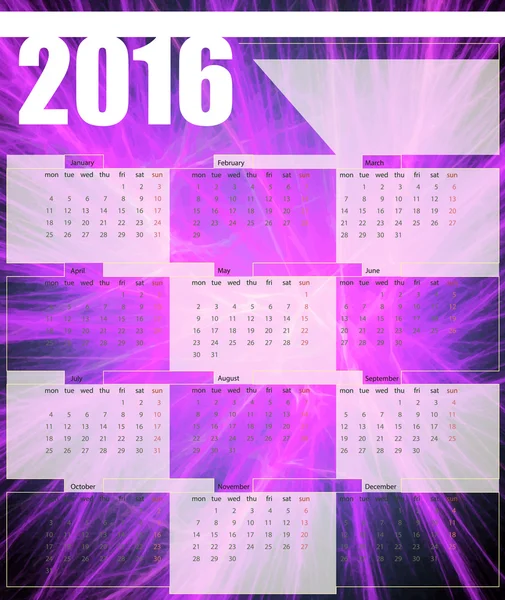 Kalendarz 2016 — Wektor stockowy