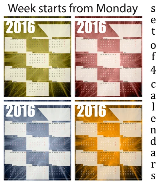 Calendar 2016 — Stock Vector