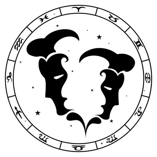 Segno zodiacale Gemelli — Vettoriale Stock