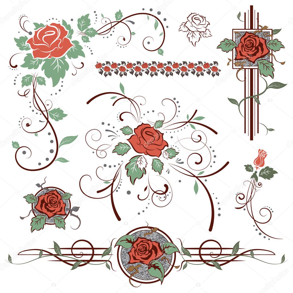 Roses, design elements