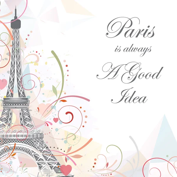 Torre Eiffel, sfondo romantico — Vettoriale Stock
