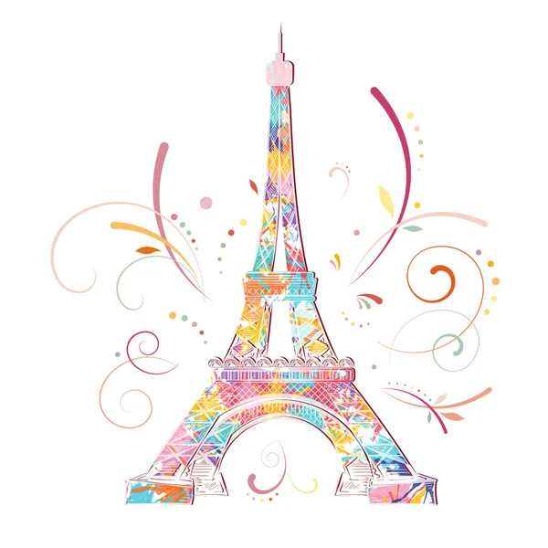 Torre Eiffel, fondo romántico — Vector de stock