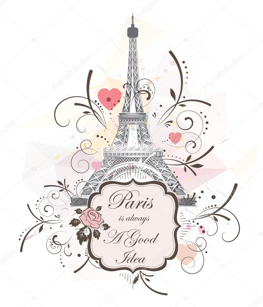 Eiffel tower, romantic background