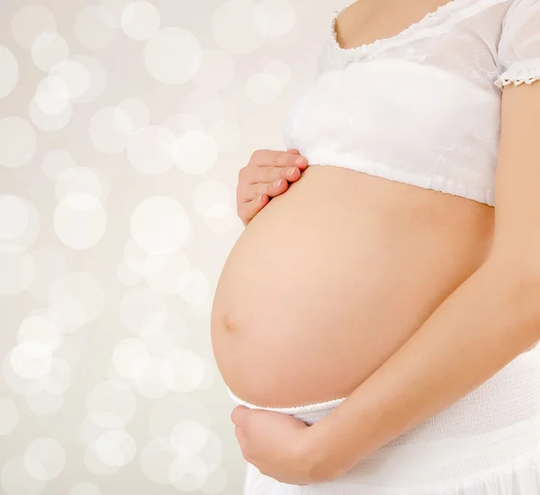 Close up on pregnant belly. — Stock Photo, Image