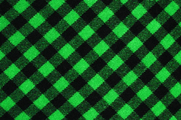 Closeup on checkered tablecloth wool fabric. — Stock Photo, Image