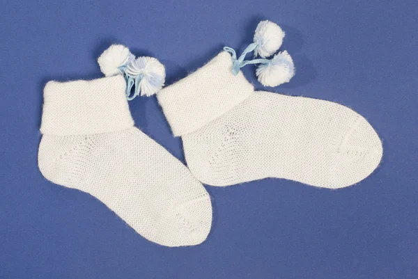 Cute little baby boy socks. — Stock Photo, Image