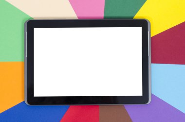 Renk arka plan üzerinde boş tablet.