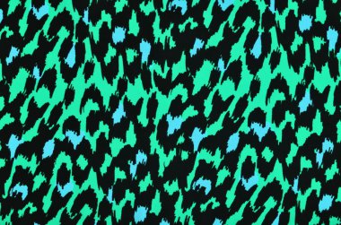 Mavi ve yeşil leopar kürk desen.