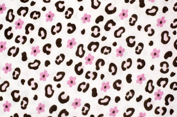 Pink and brown leopard pattern with flowers.