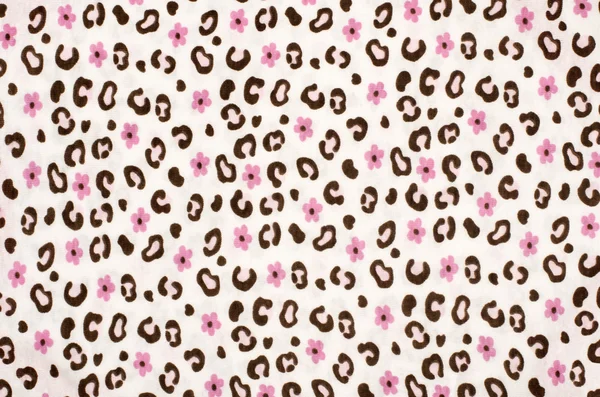 Pink and brown leopard pattern with flowers. — Stock Photo, Image