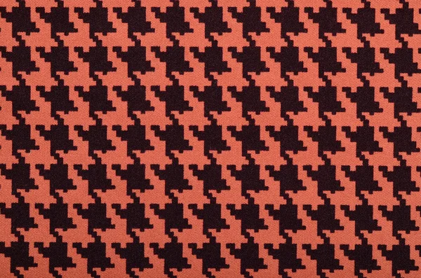 Orange och svart houndstooth mönster. — Stockfoto