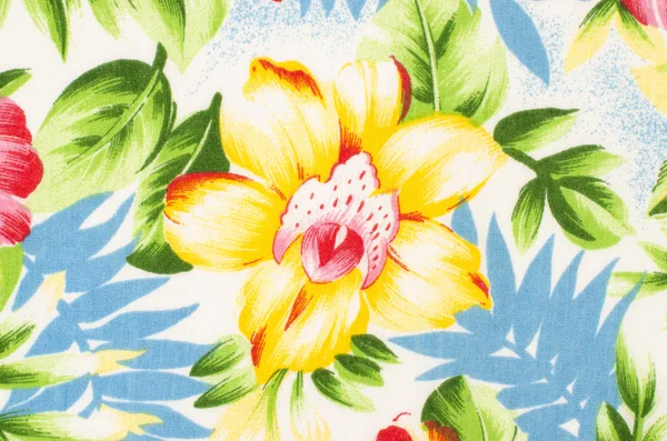 Floral μοτίβο στο ύφασμα. — Φωτογραφία Αρχείου