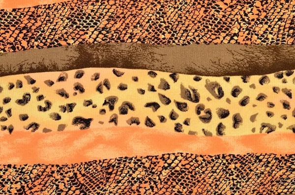 Коричневый леопардовый мех и узор змеиной кожи в полосах . — стоковое фото