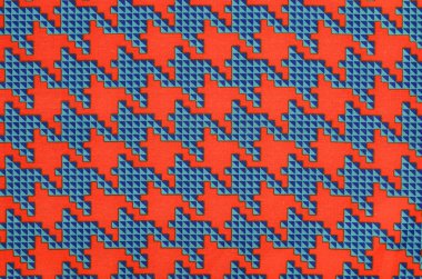 Turuncu ve mavi houndstooth desen.