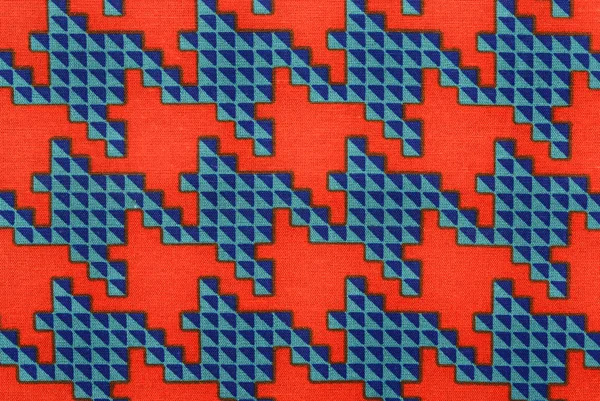 Oranje en blauw houndstooth patroon. — Stockfoto