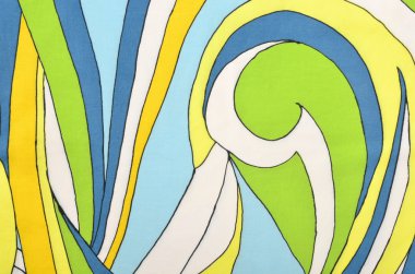 Spyral ve renkli kumaş üzerine çizgiler.