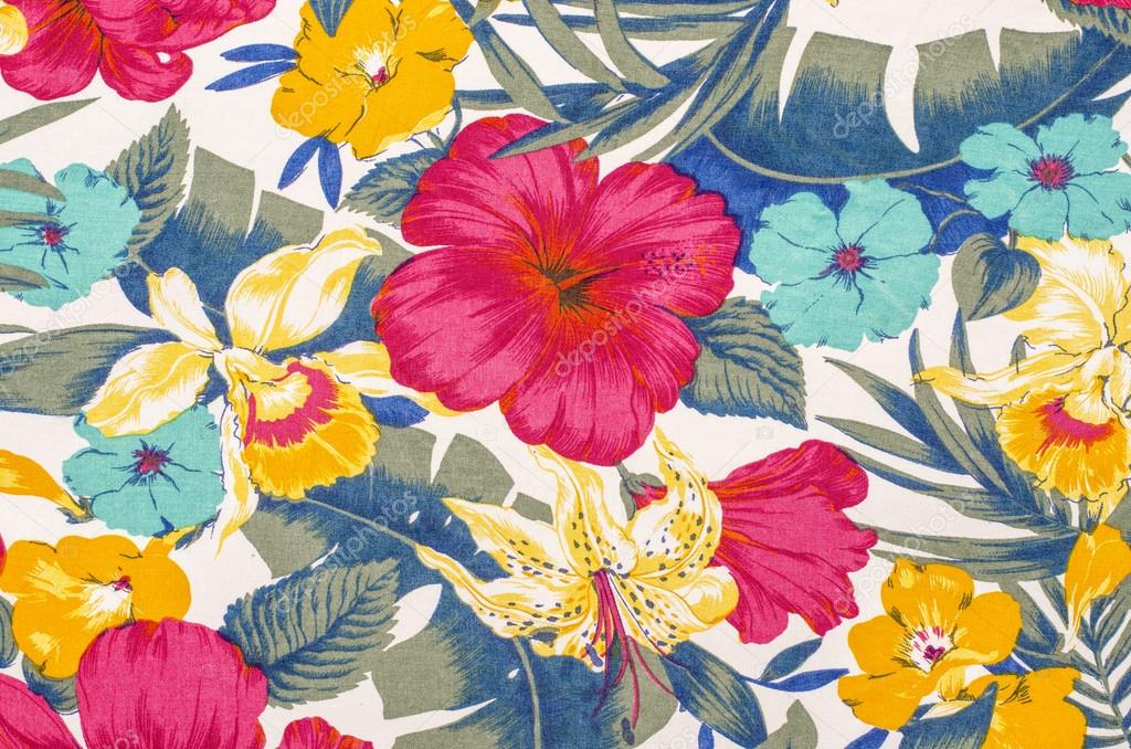 Floral pattern on white fabric.