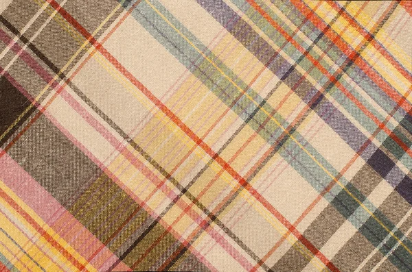 Scottish tartan pattern. Orange and green with yellow plaid print as background. — Stock Photo, Image