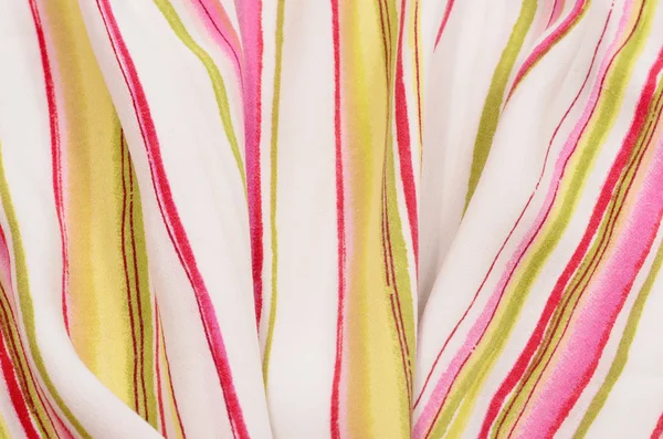 Striped pink, green and white textile pattern as a background. — Stock Photo, Image