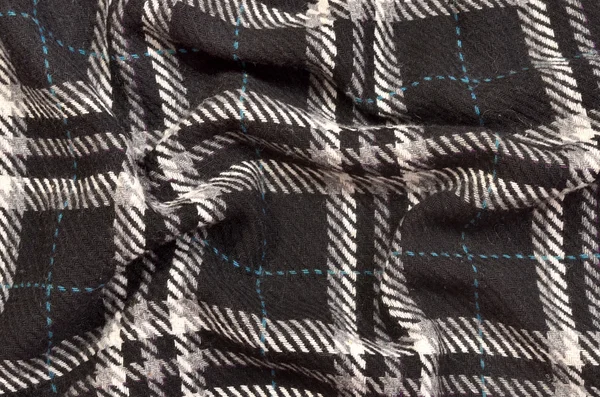 Motif tartan sur tissu froissé . — Photo