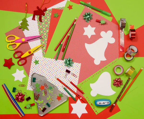 Konst och hantverk leveranser till jul. — Stockfoto