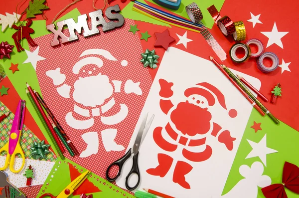 Arts and craft supplies for Christmas. — Stock Photo, Image