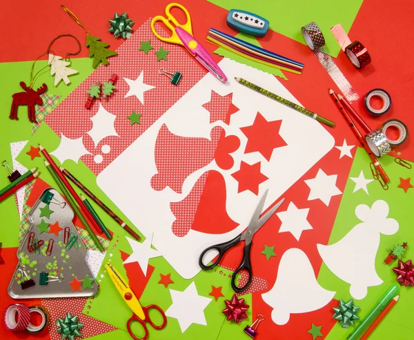 Artes e materiais de artesanato para o Natal . — Fotografia de Stock