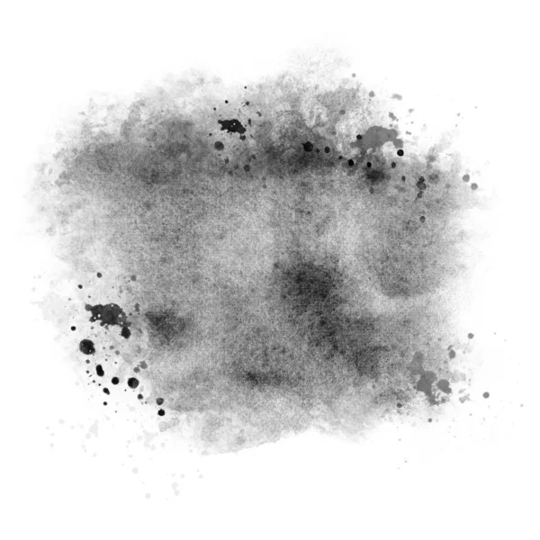 Black spot paint. Black tree spot on watercolor paper — Stock Photo, Image