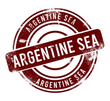 Arjantin Denizi - kırmızı yuvarlak grunge düğmesi, damga